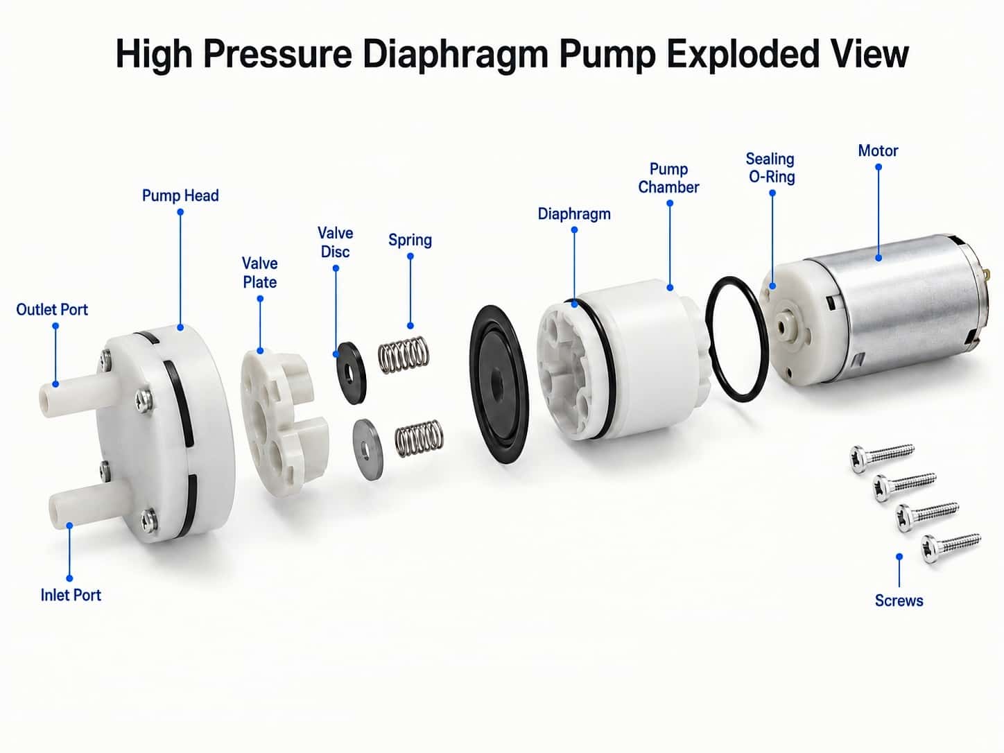 high pressure micro diaphragm water pump exploded view diaphragm valve spring