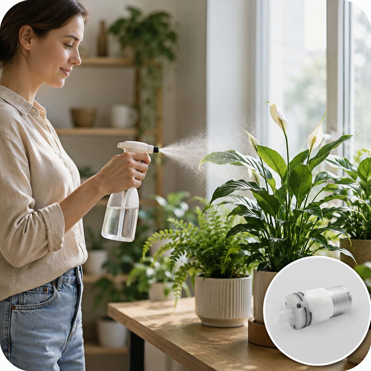 micro high pressure water pump used for garden spraying and misting applications